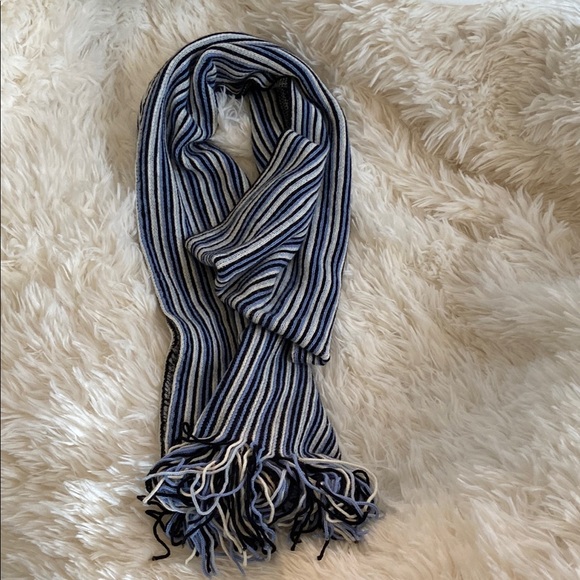 Missoni Blue and White Striped Scarf - Picture 2 of 4